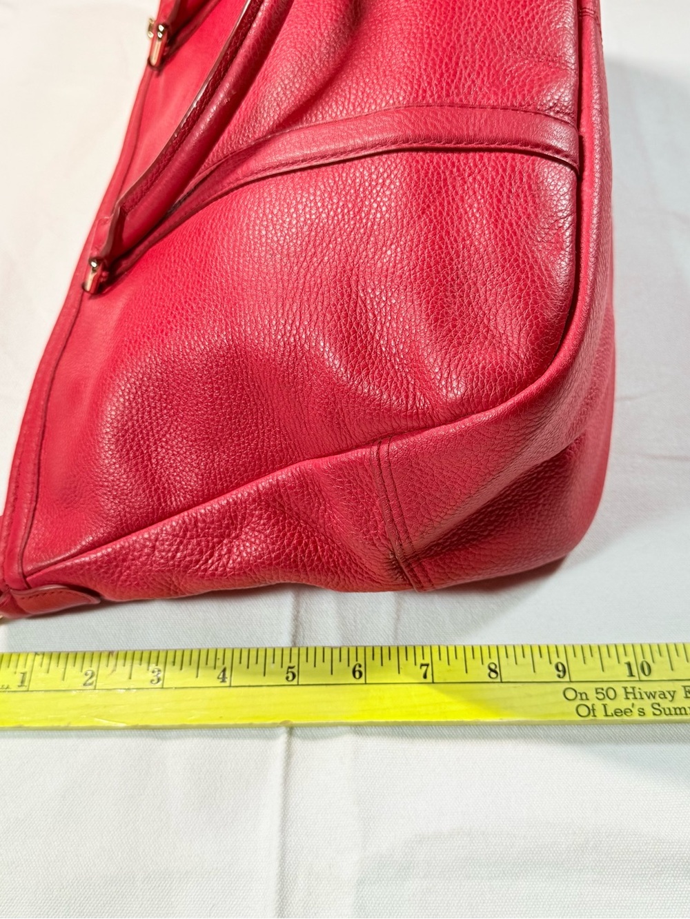 Coach Red Pebbled Leather Blake Carryall Satchel Bag F55662 - Picture 11 of 14